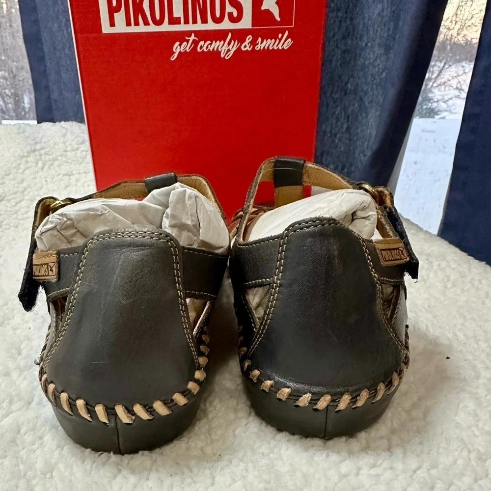 Pikolinos Navy Blue Leather Sandals P. Vallarta Size 39 US 8 / 8.5 - Picture 7 of 12